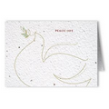 Plantable Seed Paper Holiday Greeting Card - - Peace & Joy (Handsome Dove)